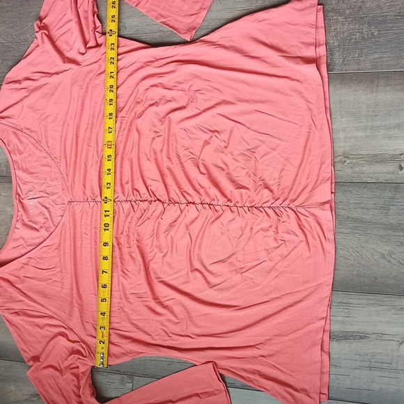 Women's Long Sleeve Ruched Knit Top Ava & Viv Coral size 2X - Picture 9 of 12